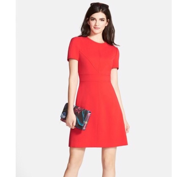 Eliza J crepe red a-line dress - Picture 2 of 8